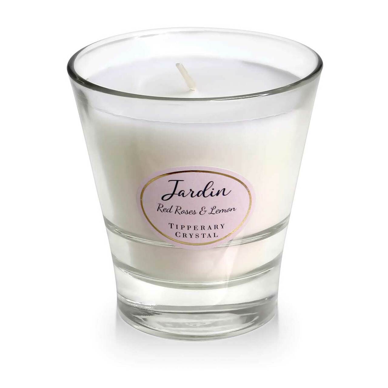 Tipperary Crystal Red Roses & Lemon Jardin Collection Candle