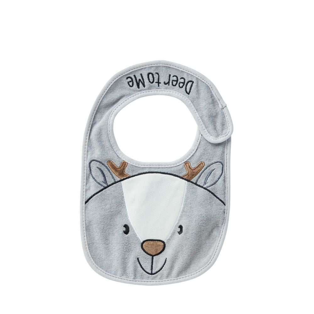 Izzy and Oliver Baby Collection Reindeer Baby Bib  This super soft and super cute Reindeer bib is perfect for little ones. Featuring a precious Reindeer face that is embroidered for safety, Velcro fastening for easy wear and made from 100% cotton, it can be machine washed.
