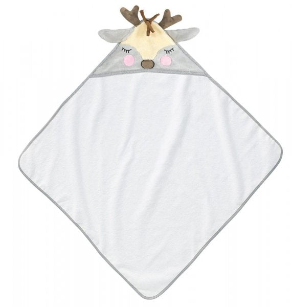 Reindeer Hooded Towel  Made with 100% cotton. this Reindeer Hooded Towel is sure to make bath time fun. All features on this cute Reindeer's face have been embroidered for safety.