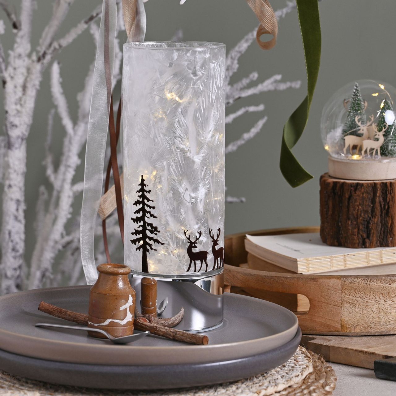 Large Reindeer with Tree Christmas LED Light Tube  A large reindeer with tree LED light tube.  This illuminating decoration is a delightful twist on the traditional this Christmas.