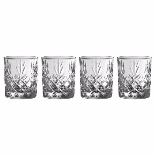 Galway Crystal Renmore DOF Whiskey Set of 4  The perfect Whiskey glass. A durable and stunning glass. An elegant addition to your glassware collection and perfect for the whiskey or cocktail lover. Ideal for everyday use. Renmore collection