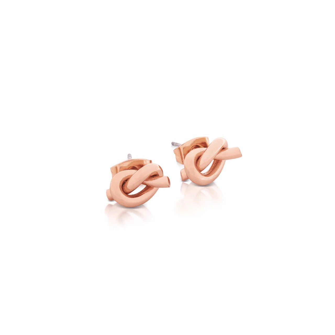 Romi Dublin Rose Gold Knot Stud Earrings