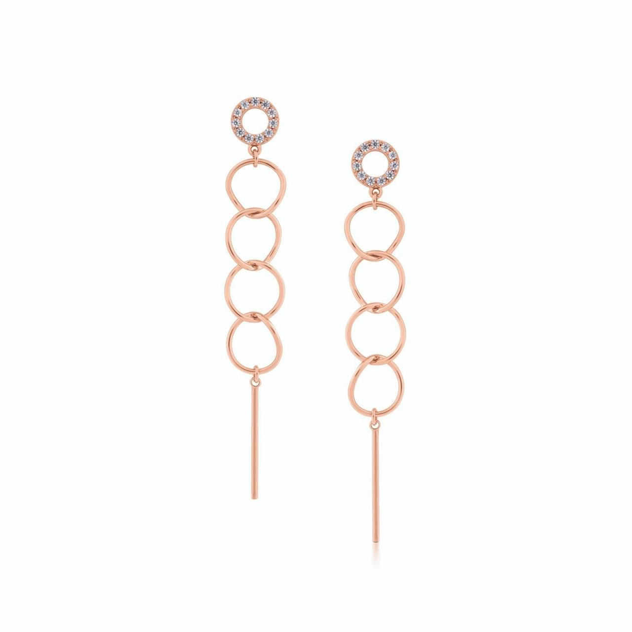 Romi Dublin Rose Gold Circle & Bar Drop Earrings  Inspired by the circle of life, the continuous circle of growth and regrowth, this collection was created to inspire you to live your life to its fullest.