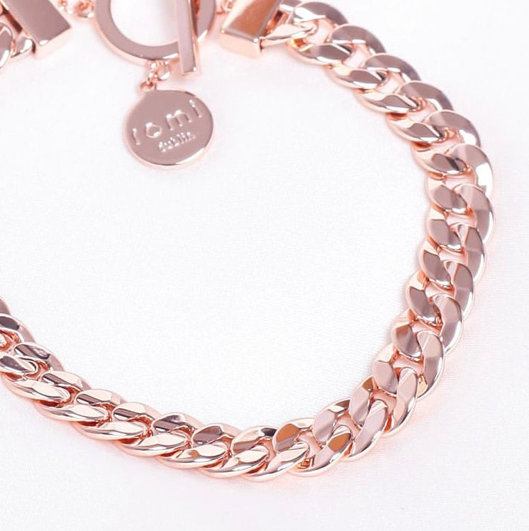 Romi Rose Gold Curb Chain Bracelet