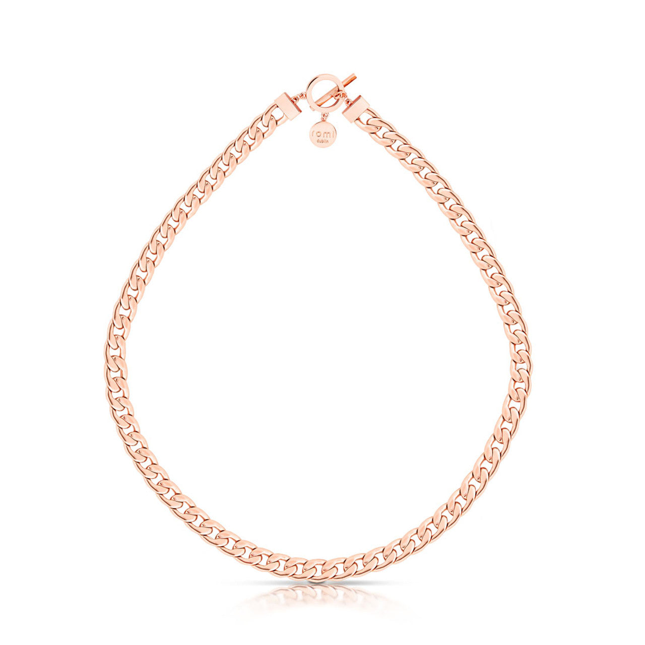 Romi Rose Gold Curb Chain Necklace  Simple and understated this collection has a contemporary and sleek look that will allow you to accessorise with any outfit.