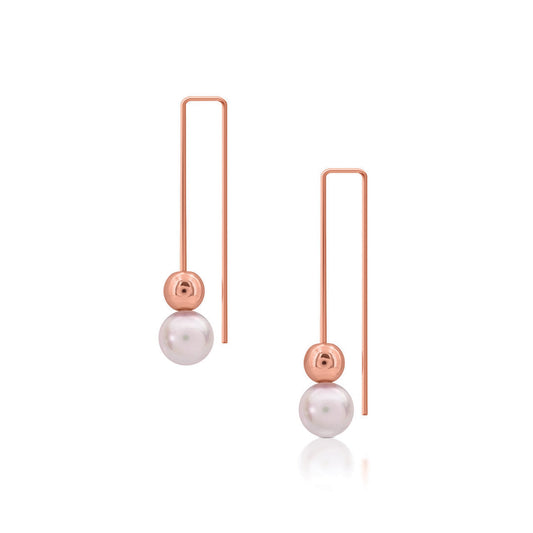 Romi Dublin Rose Gold Pearl & Bead Earrings