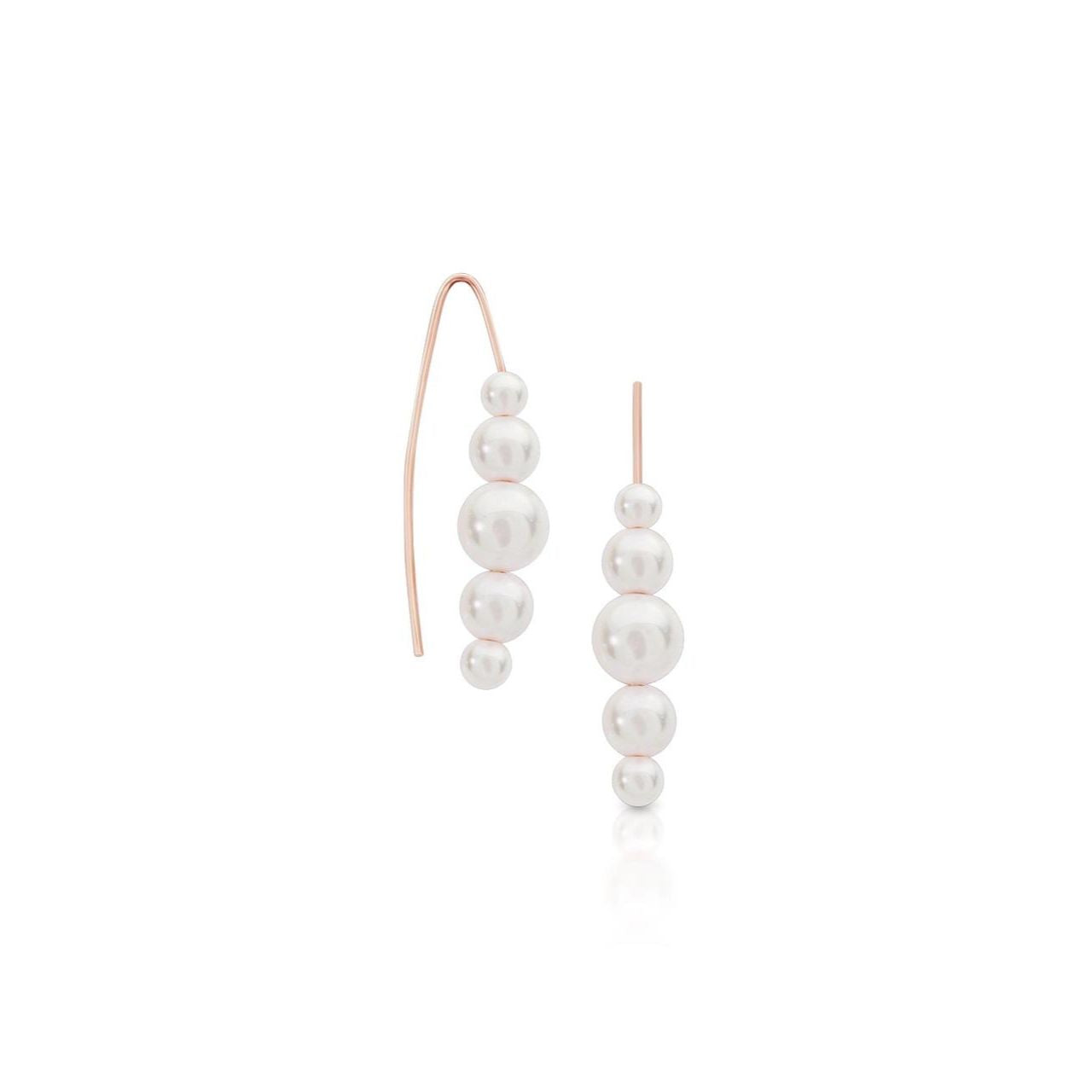 Romi Dublin Rose Gold Pearl Drop Earrings  Simple and understated this collection has a contemporary and sleek look that will allow you to accessorise with any outfit.
