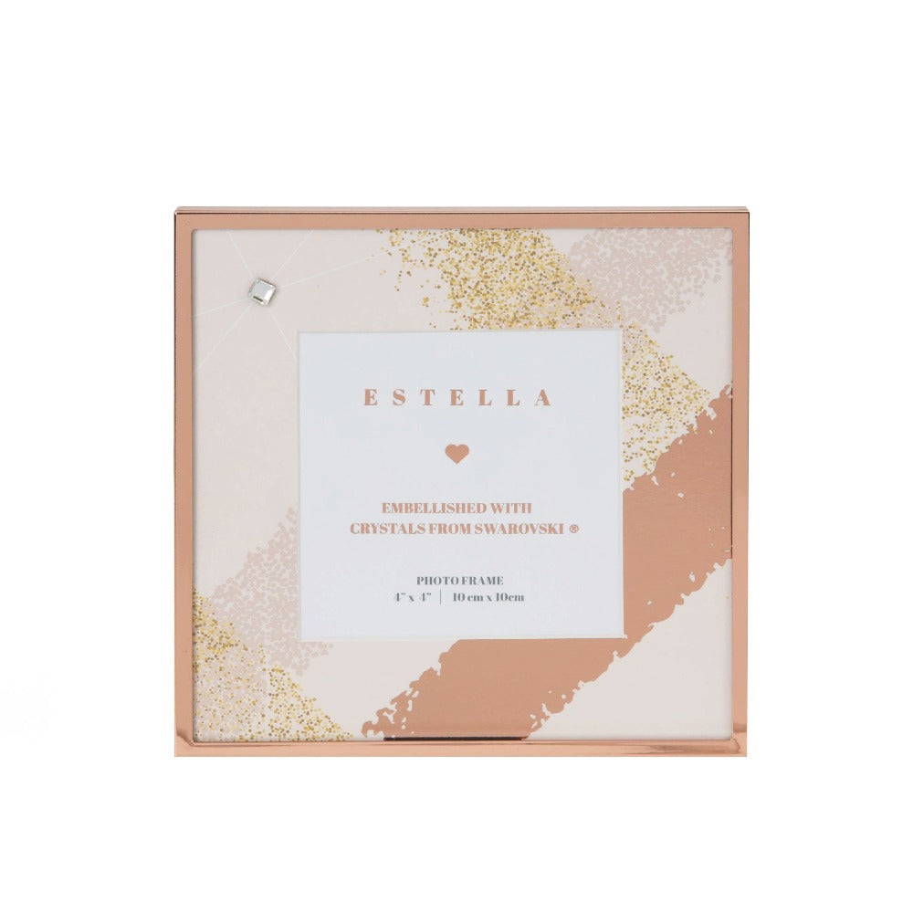 Estella Rose Frame with Crystals From Swarovski 4" x 4"  Give your favourite pic a place to shine with this luxury rose gold metal plated steel 4" x 4" photo frame. From Estella by SOPHIA® - Champagne Chic womens home and gift evoking the luxurious spirit of the art deco era.