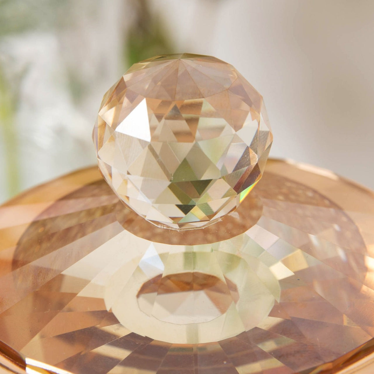 Estella Rose Gold Glass & Crystal Trinket Box  Store those bits and bobs, jewellery or keepsakes in style with this rose gold metal, champagne glass and amber crystal trinket box. From Estella by SOPHIA® - Champagne Chic women's home and gift evoking the luxurious spirit of the art deco era.