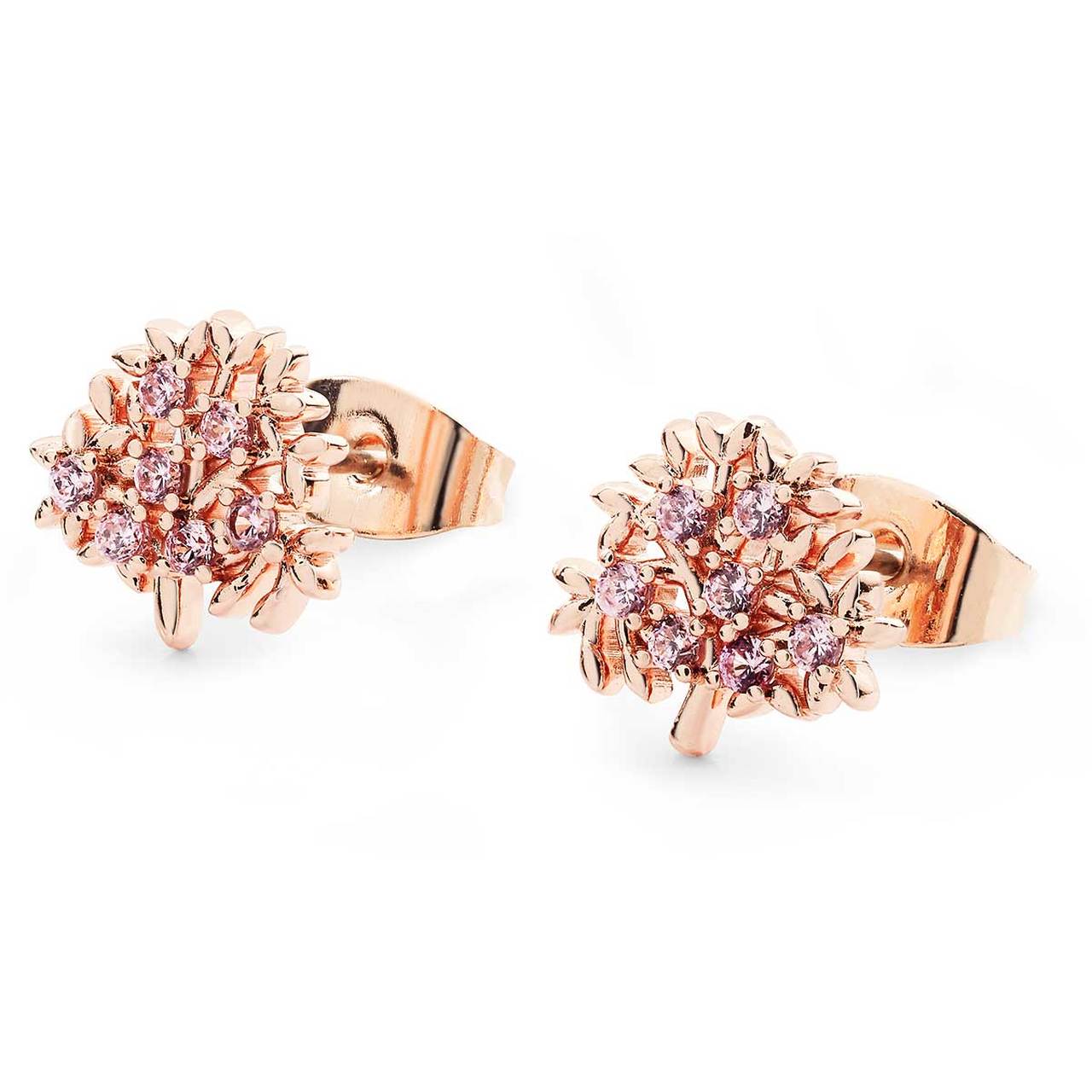 Tipperary Crystal Rose Gold Tol Earrings With CZs  These pretty Tree of life earrings can be worn alone or with matching bracelet. They secure comfortably with push backs.