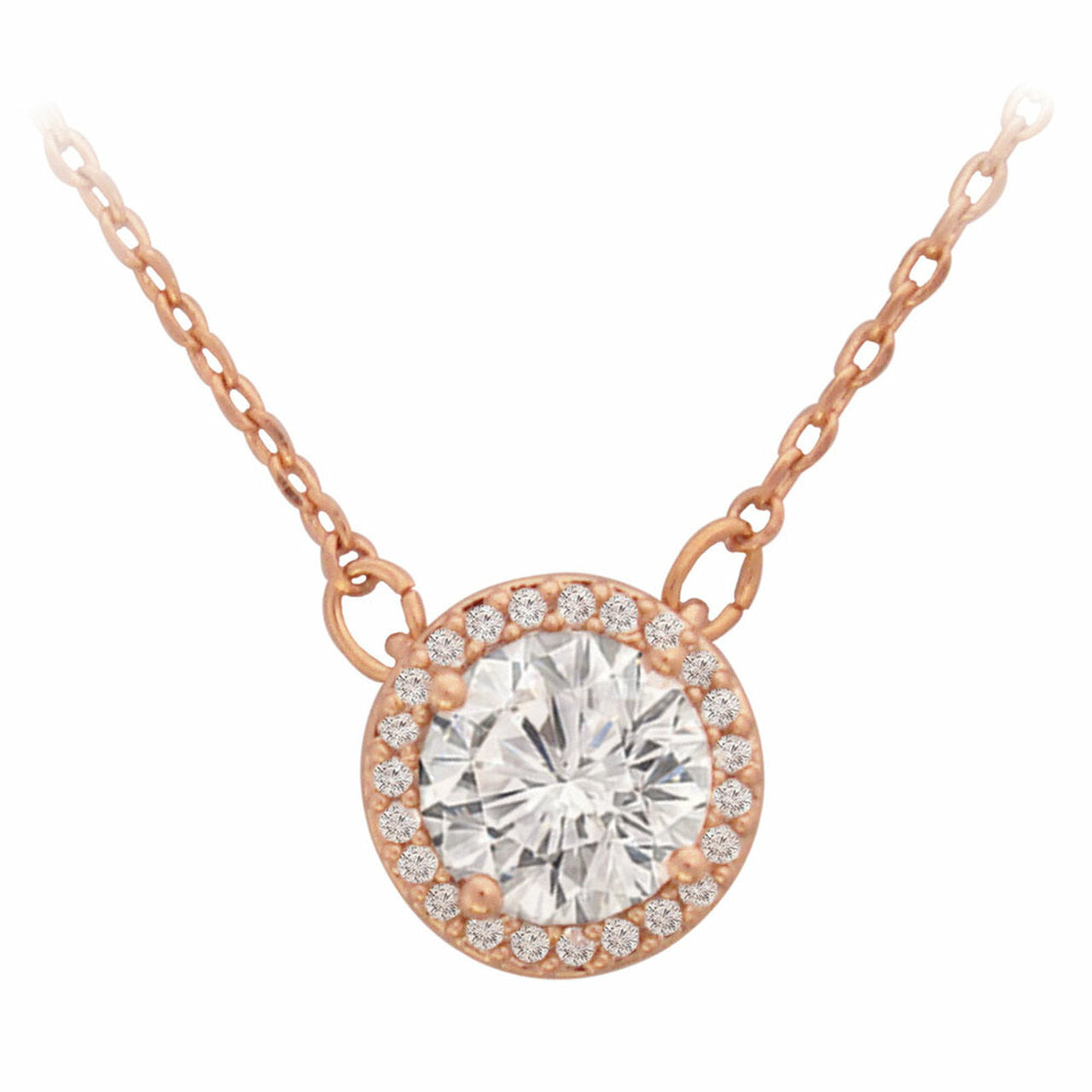 Tipperary Crystal Rose Simple Cz Pendant