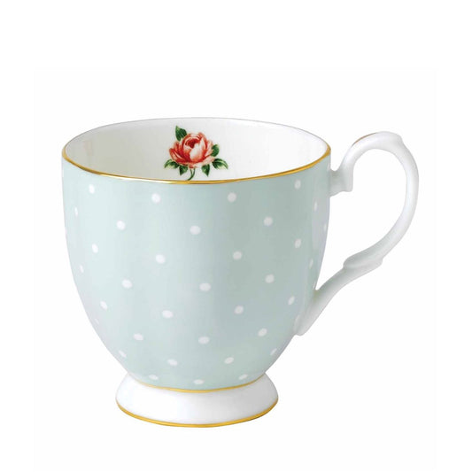 Wedgwood Royal Albert Polka Rose Mug  Vibrant and vivacious, Polka Rose is a beautiful addition to the vintage patterns that have made Royal Albert famous the world over. Youthful and exuberant, this collection is charmingly fashioned in fine bone china, and combines everyday form and function with intricate detailing, vibrant colours and a classic floral motif.