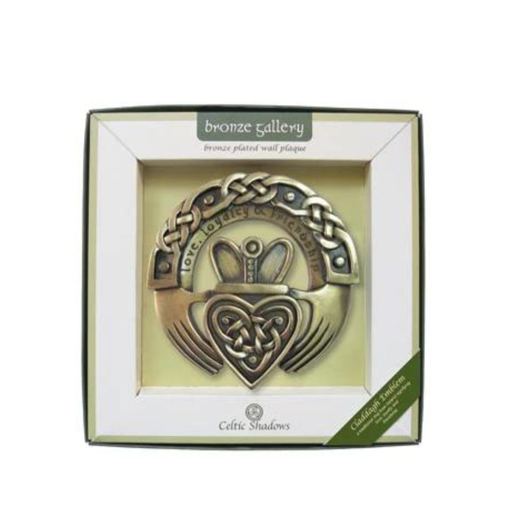 Claddagh Ring Plaque by Royal Tara  The Claddagh ring with its distinctive heart, hands and crown symbolises love, friendship and loyalty and was first used as a wedding ring in the tiny fishing village, 'the Claddagh', now part of Galway city in the West of Ireland.