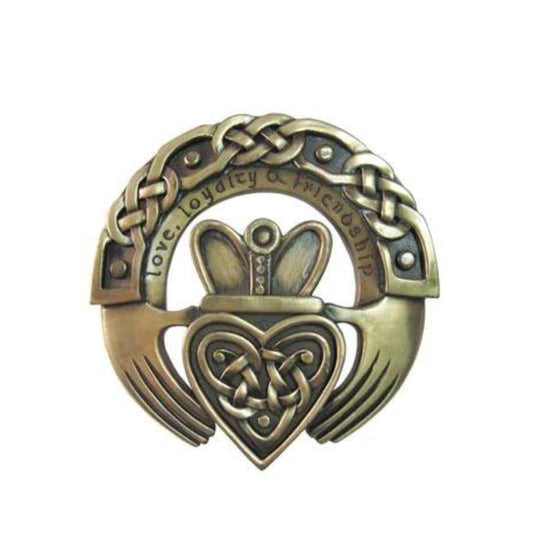 Claddagh Ring Plaque by Royal Tara  The Claddagh ring with its distinctive heart, hands and crown symbolises love, friendship and loyalty and was first used as a wedding ring in the tiny fishing village, 'the Claddagh', now part of Galway city in the West of Ireland.