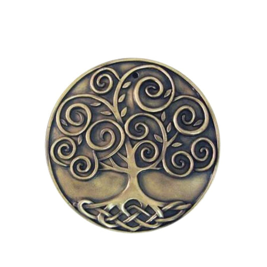 Tree of Life Plaque by Royal Tara  This bronze plated wall plaque shows the spirals & knotwork of the Tree of Life. The seasonal cycle of the tree was to the Celts a symbol of harmony and renewal.  Height 15 cm Width 15 cm
