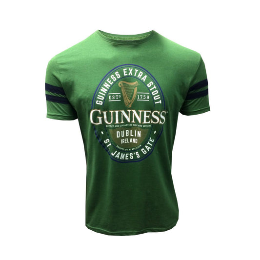 Sage & Navy Guinness Label T-Shirt  - Official Guinness Merchandise