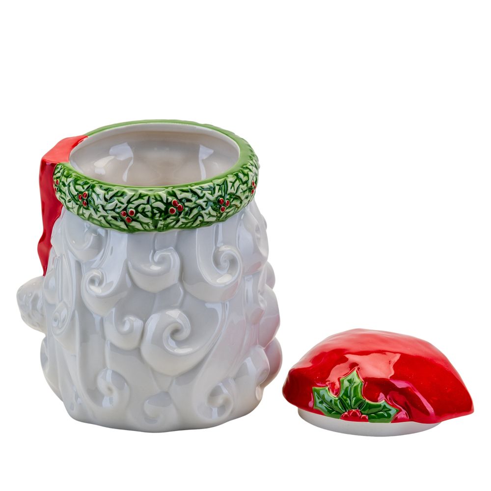 Santa Cookie Jar 22cm  Keep some cookies fresh for Santa this year in this Santa-shaped cookie jar. Simply remove the top of his hat when you fancy a delicious sweet treat.