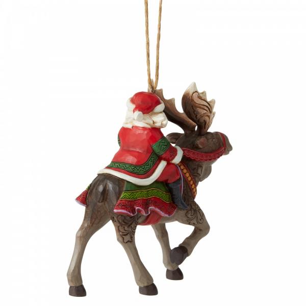 Jim Shore Heartwood Creek Santa Riding Moose Hanging Ornament