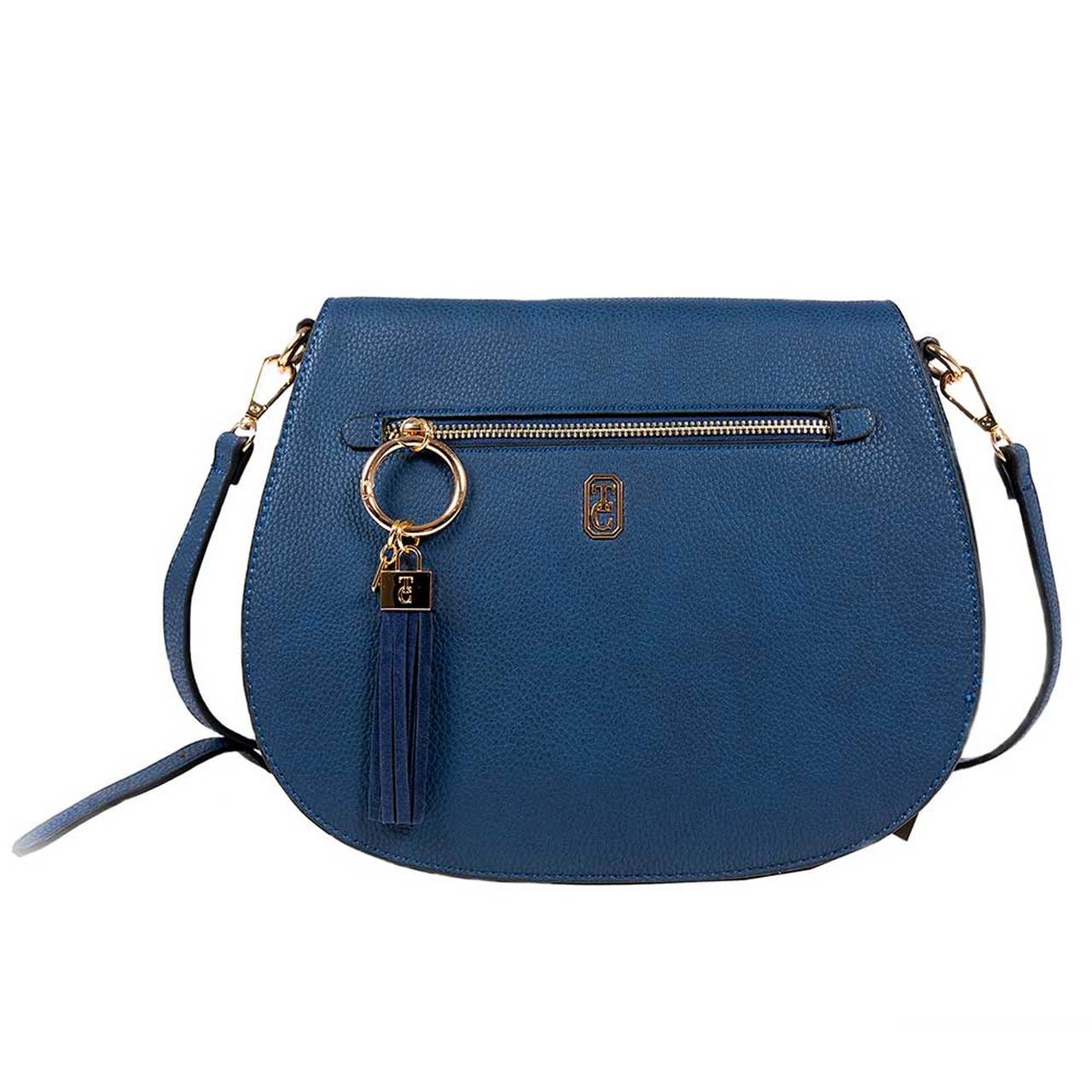 Tipperary Crystal Savoy Large Satchel Bag Navy  This stylish new addition to our bag collection is proving to be very popular, with an outside zip compartment the Savoy bag is stylish and functional. 