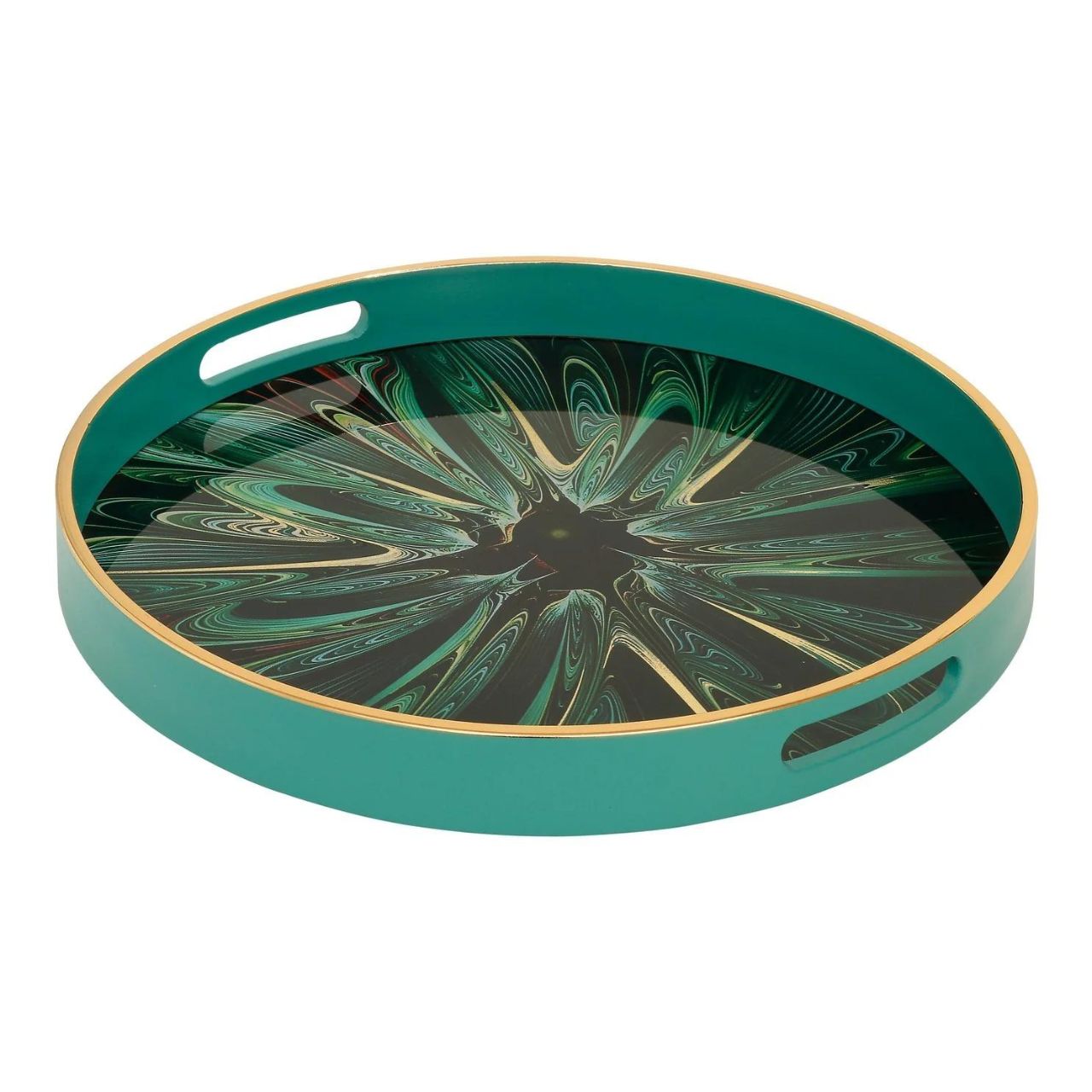 Mindy Brownes Interiors Serving Tray - Green Envy  The art of colour, a beautiful thing - Introduce a splash of colour to your décor with our vibrant glass coloured serving trays. 