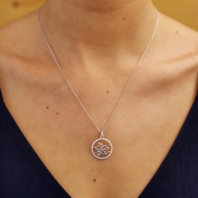Shanore Tree Of Life Silver Pendant Adorned With Swarovski Crystal