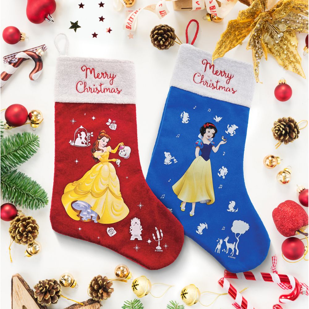 Disney Snow White Stocking  Spread the joy of Christmas with this delightful and fun range of sacks and stocking. This unique Christmas gift can be enjoyed year after year and will warm the hearts of adults and children alike.