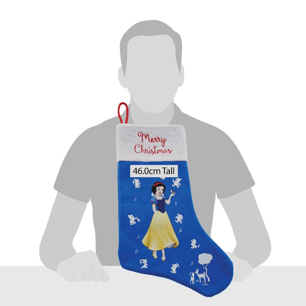 Disney Snow White Stocking  Spread the joy of Christmas with this delightful and fun range of sacks and stocking. This unique Christmas gift can be enjoyed year after year and will warm the hearts of adults and children alike.