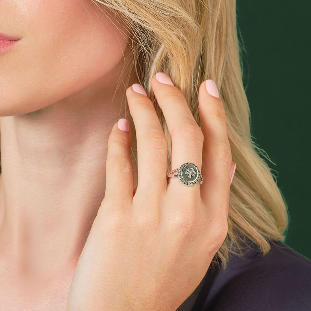 Solvar Connemara Marble Shamrock Ring  This beautiful sterling silver ring is made from Connemara marble, a unique stone that dates back over 900 million years and is known as “Ireland’s gemstone”. All of our Connemara marble is truly authentic, coming from the Joyce family mine in Connemara, County Galway, with each piece of jewellery being unique.