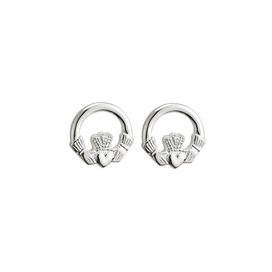 Silver Claddagh Stud Earrings  This sterling sliver Claddagh stud earrings is a beautiful gift. Claddagh jewellery is a perfect gift for loved ones and friends, as The Claddagh heart represents love, the hands symbolise friendship, and the crown stands for loyalty.