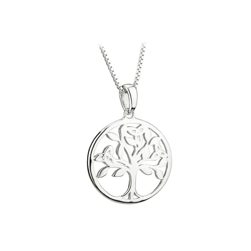 Solvar Acara Sterling Silver Tree Of Life Necklace  The Tree of Life on this sterling silver pendant dates back to the ancient Celts who believed that trees were the source of all life. Today, the Tree of Life symbolises the Celtic family tree, with the roots representing the beginning of the family, and the outer ring of this sterling silver pendant signifying the circle of the family.