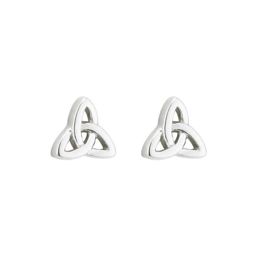 Solvar Acara Sterling Silver Trinity Knot Stud Earrings  These precious sterling silver drop earrings feature the iconic Trinity Knot, and have been Irish hallmarked in Dublin Castle. The Trinity Knot dates back to monks who worked devotedly to illustrate the gospels, with the circular design (with no beginning and no end) representing eternal life and endless love.
