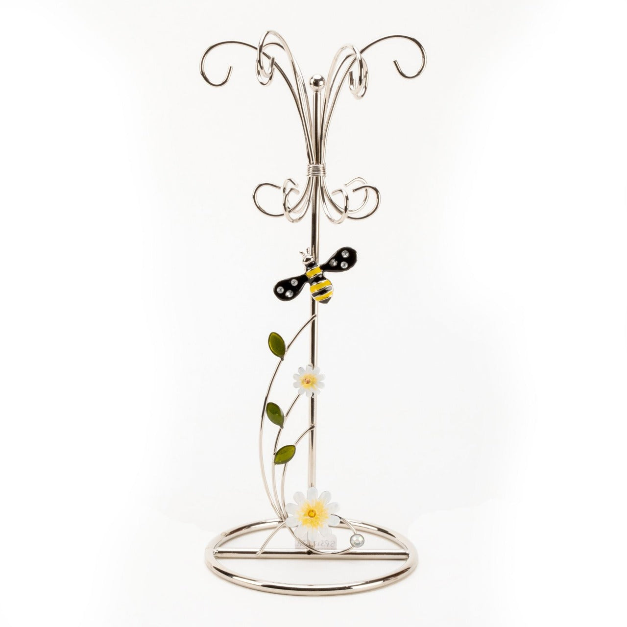 Sophia Classic Glass & Wire Bumble Bee Jewellery Holder  A delightful silver metal wire bumblebee jewellery hanger with colourful enamel. From SOPHIA® - the home of sophistication in women's giftware.