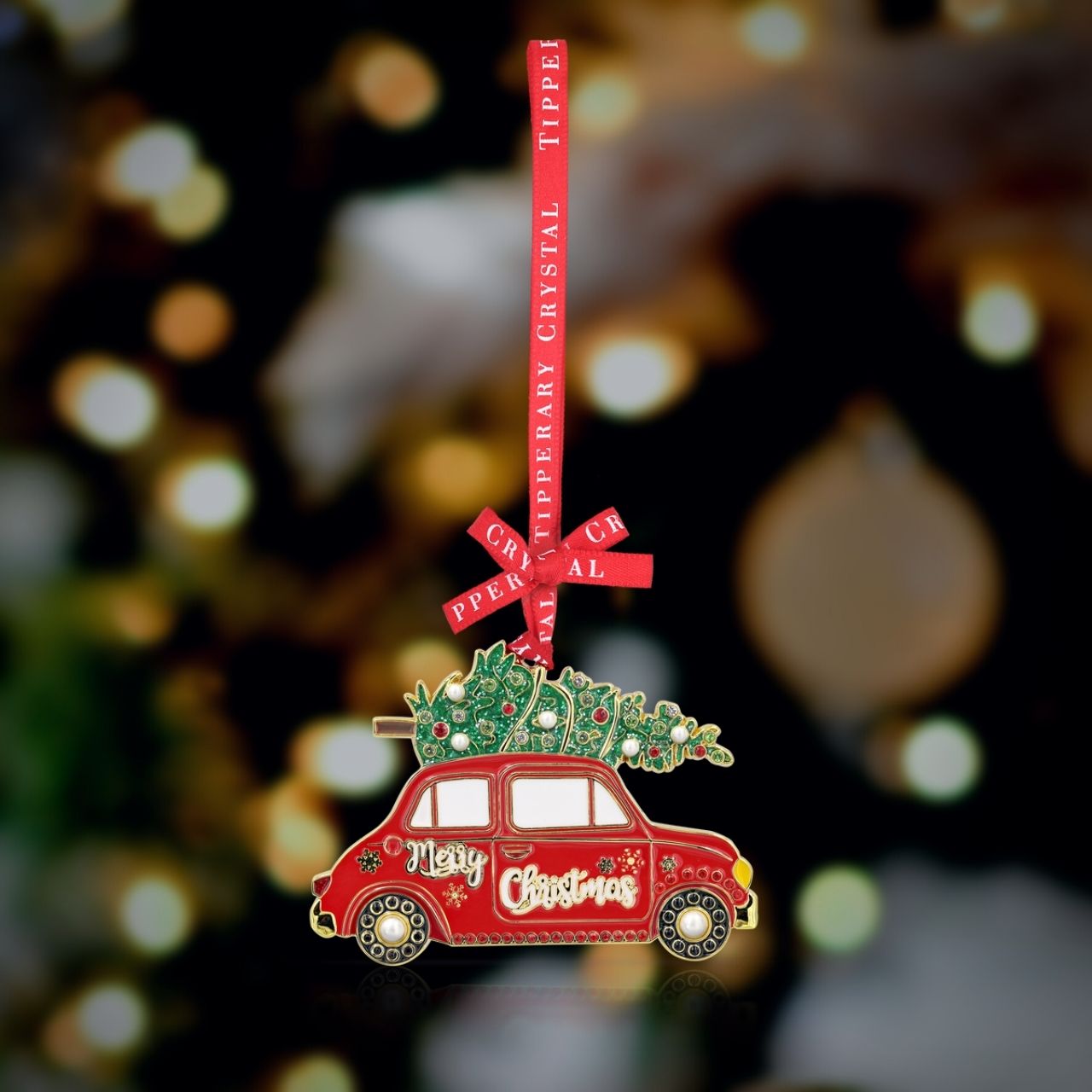Sparkle Car with Tree Christmas Ornament - We just Love Christmas! The festive season, the giving of gifts, creating memories and being together with family and loved ones. Have lots of fun with our lovingly designed and created Christmas decorations, each one has a magic sparkle of elf dust!