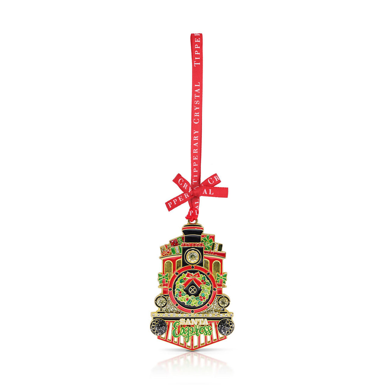 Tipperary Crystal Sparkle Santa Express Decoration - NEW 2021  We just Love Christmas! The festive season, the giving of gifts, creating memories and being together with family and loved ones. Have lots of fun with our lovingly designed and created Christmas decorations, each one has a magic sparkle of elf dust!