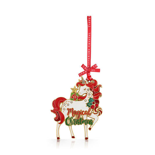 Tipperary Crystal Sparkle Unicorn Decoration  We just Love Christmas! The festive season, the giving of gifts, creating memories and being together with family and loved ones. Have lots of fun with our lovingly designed and created Christmas decorations, each one has a magic sparkle of elf dust!