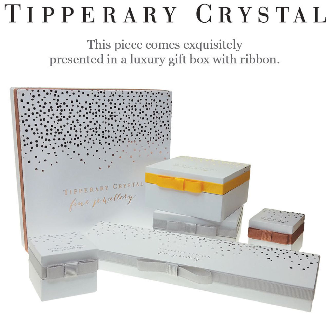 Tipperary Crystal Square Tennis Bolo Bracelet Silver  Twenty-two square claw set Crystals adorn this stunning bracelet. This bracelet comes in Silver and Rose Gold. It secures with a bolo clasp which slides up and down the box chain and features two TC Fobs to ﬁnish.