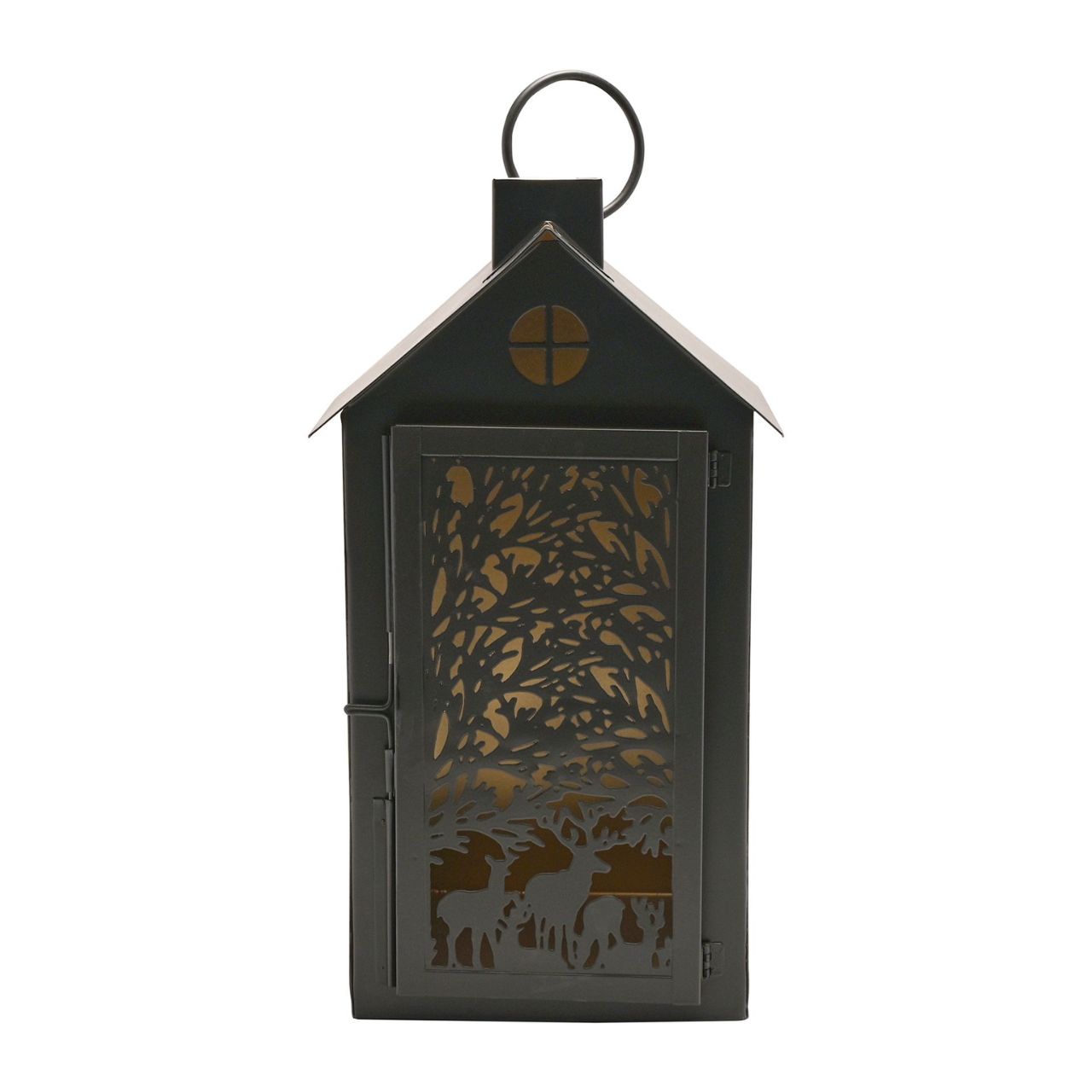 Stag Silhouette House Christmas Lantern Medium  A medium stag house silhouette lantern.  This enchanting lantern glistens with festive charm throughout the Christmas period.