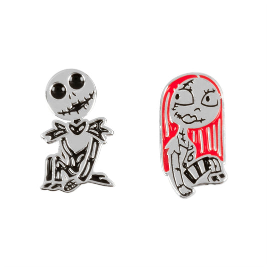 Sterling Silver Nightmare Before Christmas Enamel Mismatch Stud Earrings  Official Disney Nightmare Before Christmas stud earrings are the perfect gift for Jack and Sally fans!