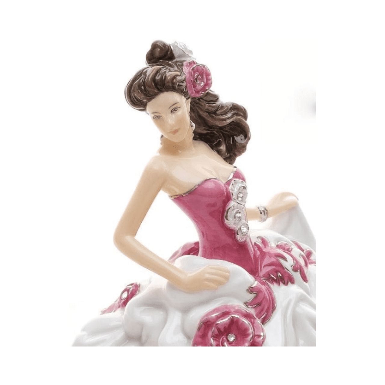 English Ladies Sweet Enchantment  Our fabulous Sweet Enchantment figurine is the latest figure in the English Ladies Co range. Designed and modelled by Valerie Annand, every piece is hand made and decorated and features 24 real Swarowski® crystals. 