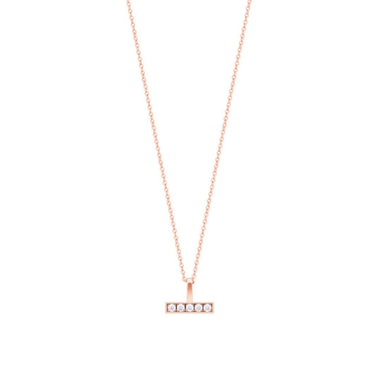 Rose Gold T-Bar CZ Set Bar Pendant Rose Gold - New 2022  CZ Set Bar Pendant Rose Gold - New 2022