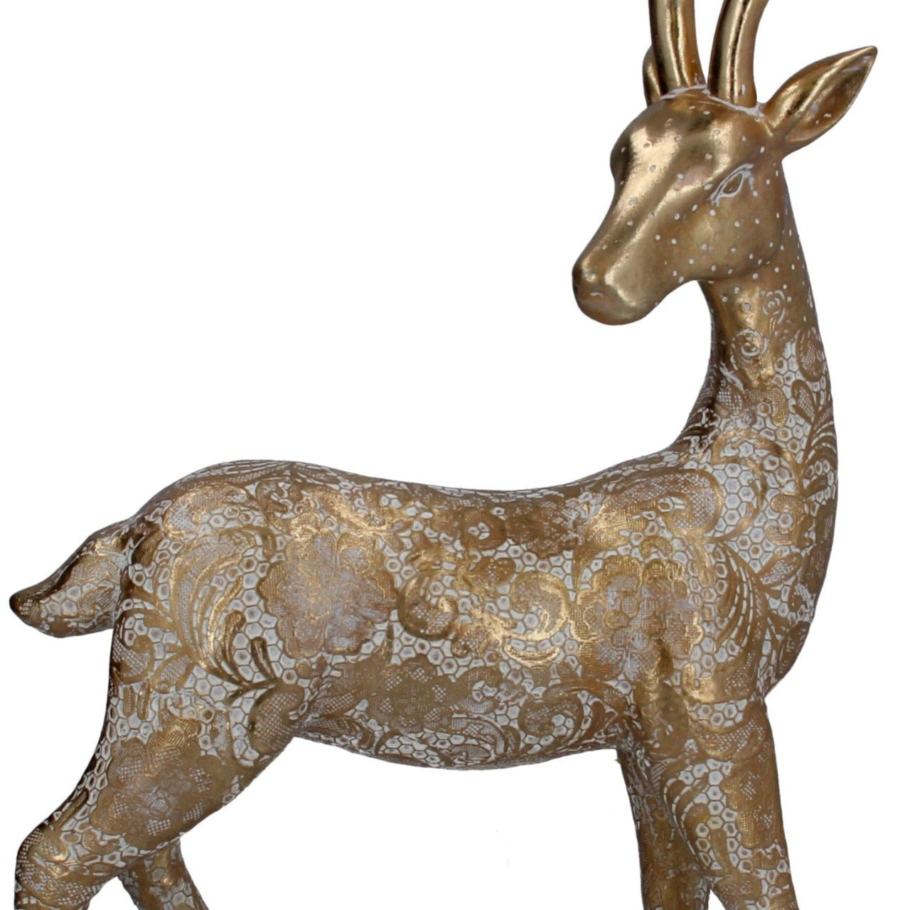 Textured Gold Stag Christmas Ornament