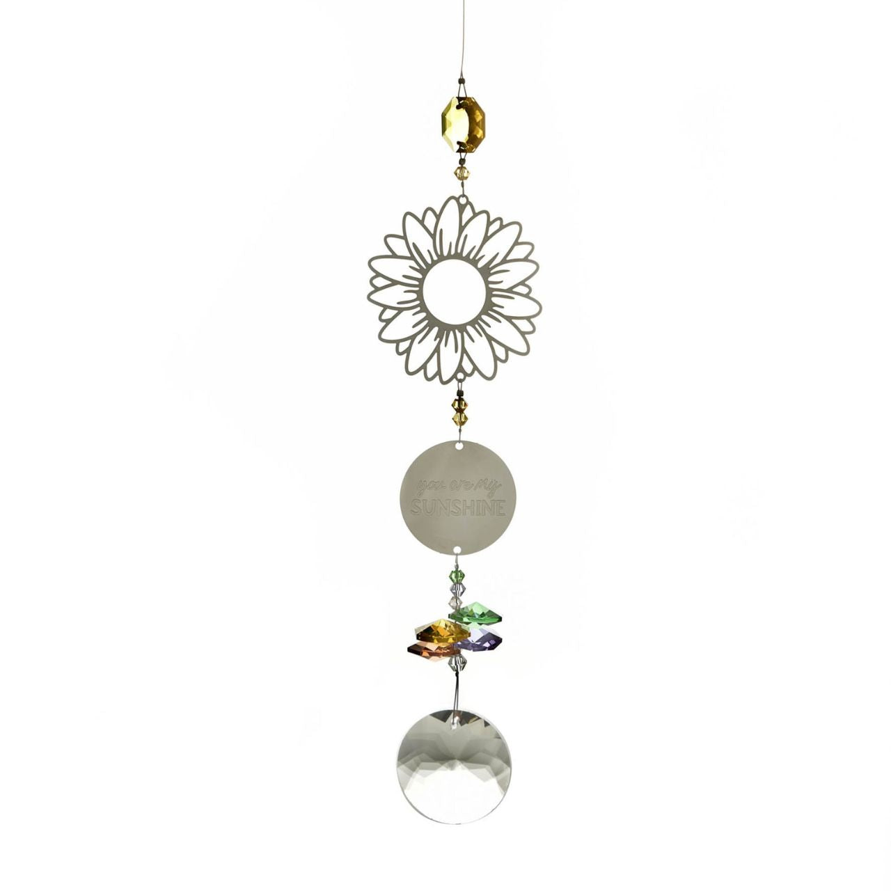 Suncatcher The Cottage Garden Crystal Hanger "Sunshine"  A sunshine crystal hanger from The Cottage Garden by CELEBRATIONS®. This wonderfully decorated crystal hanger is a heartfelt gift for someone special.