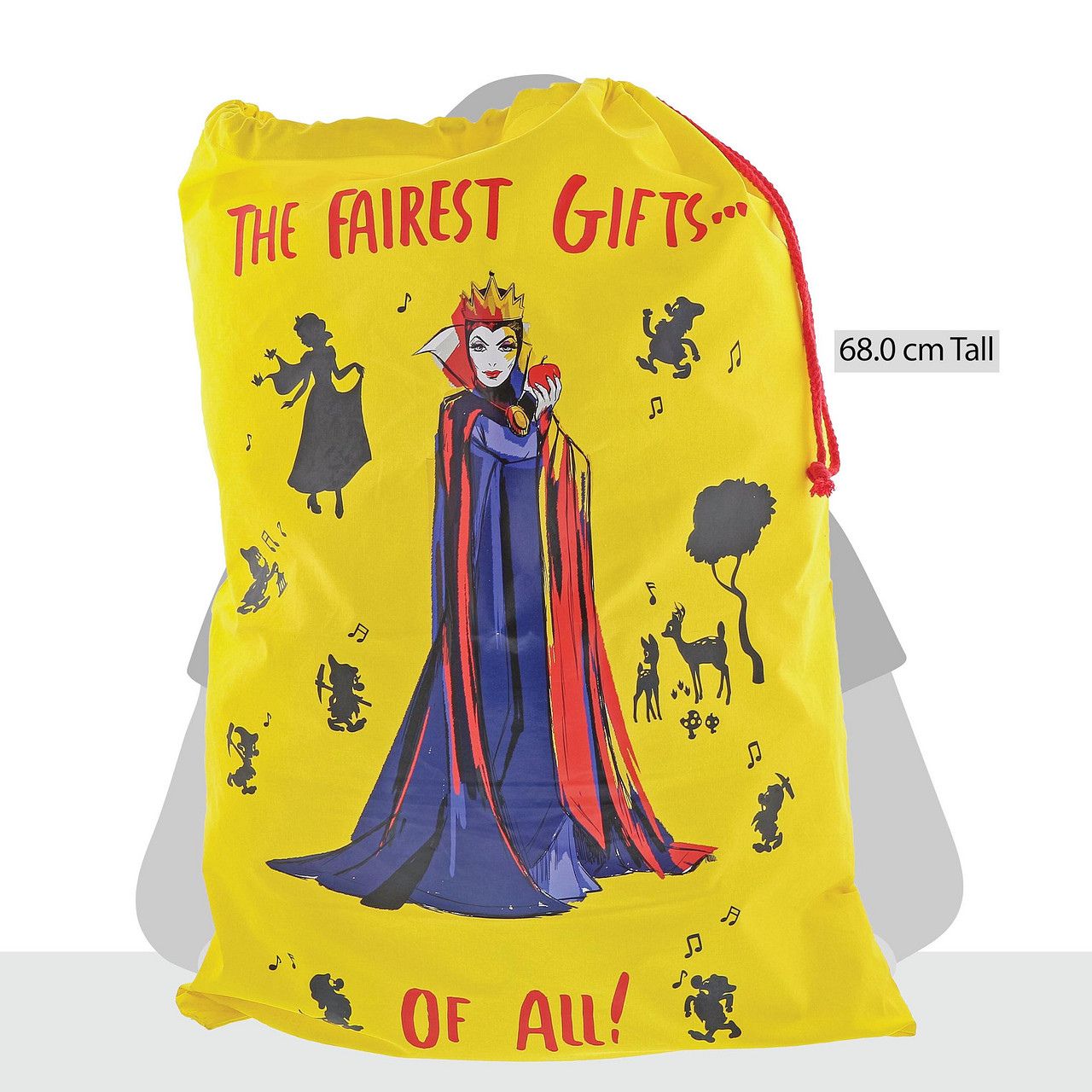 Disney The Fairest Gifts - Evil Queen Sack  You can now have the fairest gifts of all this Christmas with this Evil Queen sack. The villain from Disney’s classic Snow White and the Seven Dwarfs will be perfect for sitting under any Villain fan’s tree.