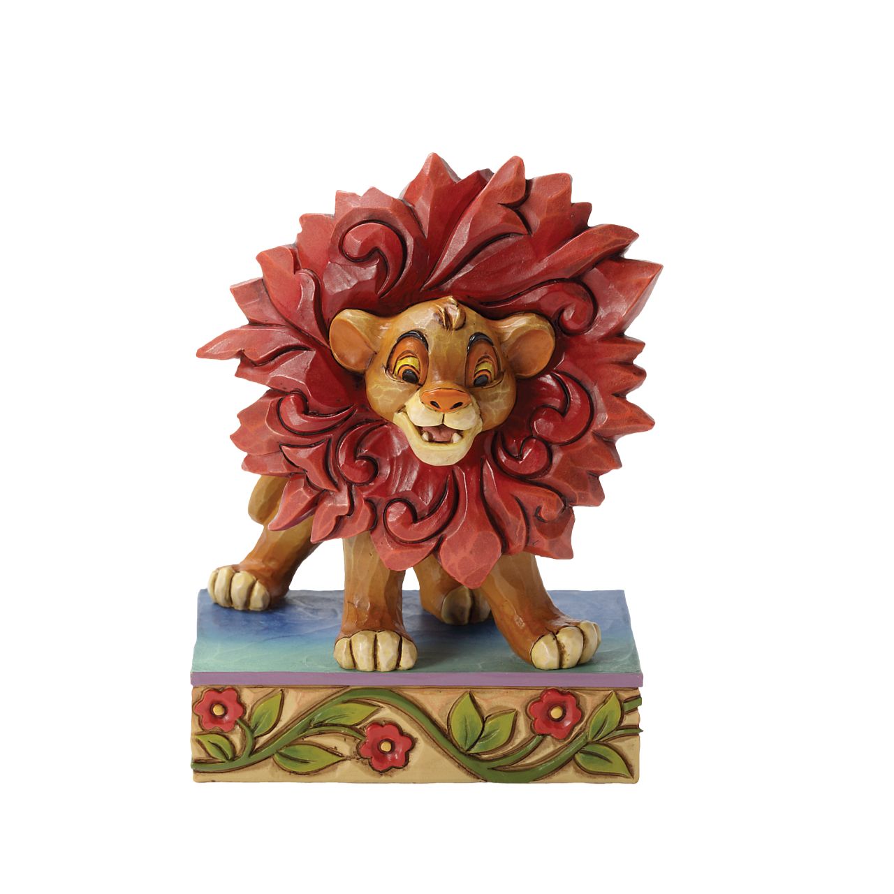 Jim Shore Disney Just Can't Wait To Be King Simba Figurine  Presented for the first time in Disney Traditions, Simba from Disney's The Lion King. Designed by award winning artist and sculptor, Jim Shore. This figurine is made from cast stone. Packed in a branded gift box