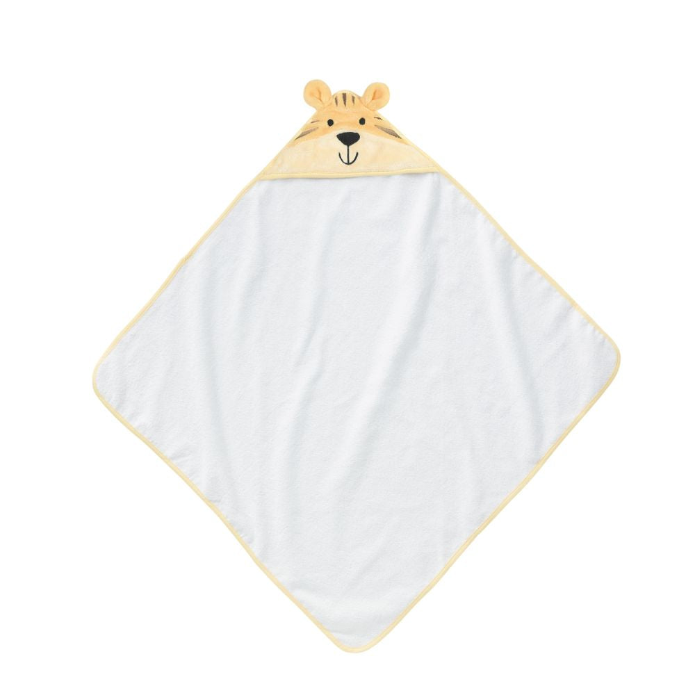 Izzy and Oliver Baby Collection Tiger Hooded Towel  Made with 100% cotton. this Tiger Hooded Towel is sure to make bath time fun. All features on this cute Tiger's face have been embroidered for safety. Suitable from 0m+. Machine washable, Cool dry. 