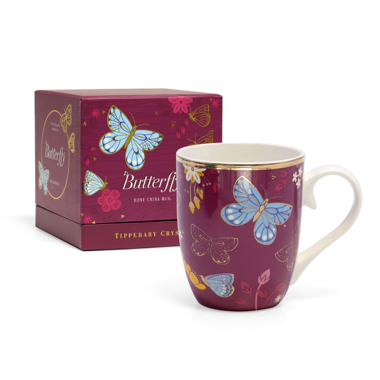Tipperary Crystal Single Butterfly Mug The Common Blue