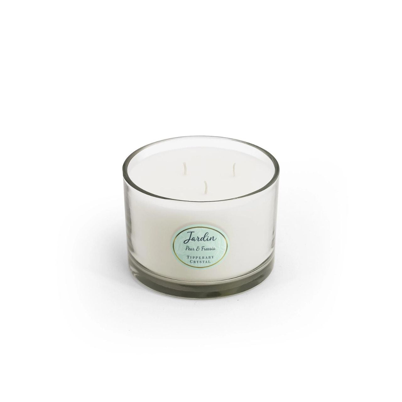 Tipperary Crystal Jardin Collection 3 Wick Candle - White Jasmine  Jardin Collection 3 Wick Candle - White Jasmine  White Jasmine The first scent will transport you to a quaint English cottage with windows opening out to a sun-drenched garden filled with beautiful white jasmine. The Delicate scent of Jasmine will create an atmosphere of calm and relaxation, while just-cut wild mint adds a dash of eccentricity to this beautiful bouquet.
