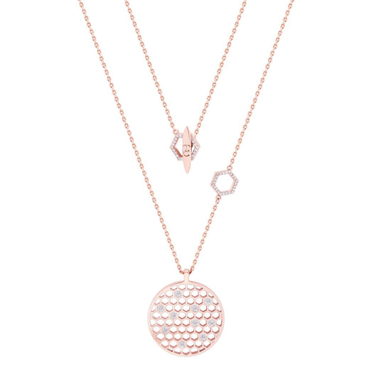 Tipperary Crystal Bee Rose Gold Circle & CZ Pendant - NEW WINTER 2022