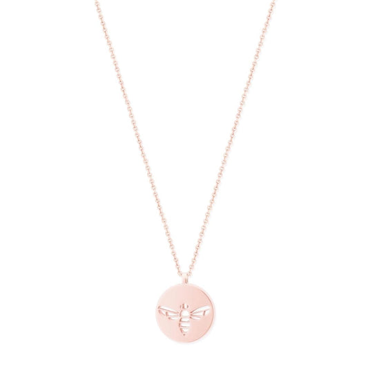 Bee Rose Gold Circle Pendant - New Winter 2022