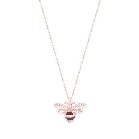 Tipperary Crystal Rose Gold Bumble Bee Pendant - NEW WINTER 2022
